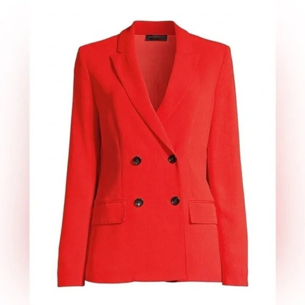 DONNA KARAN New York Women's double-breasted blazer Poppy Orange Sz Small Sz 6 - Picture 1 of 8